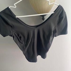 Dark grey lululemon crop top, size 4
